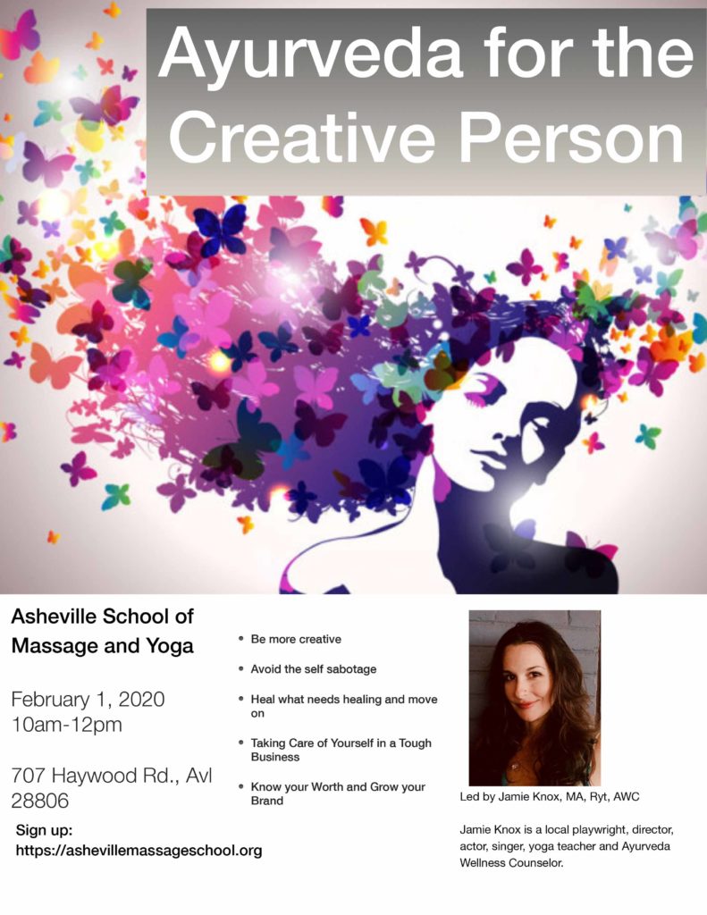 Ayurveda for the creative person flyer